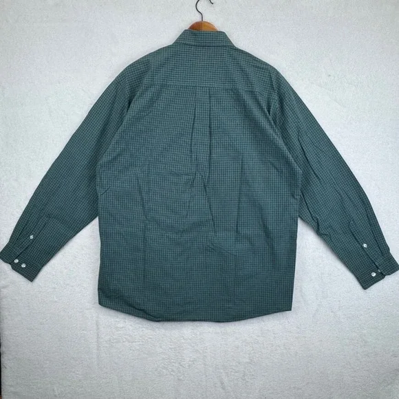 Cinch Mens Long Sleeve Button Down Plaid Shirt Green Black Size L‎ - Picture 2 of 8